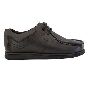 Pretty Green Childrens/Kids Waltham Leather Moc Toe Flat School Shoes / Black